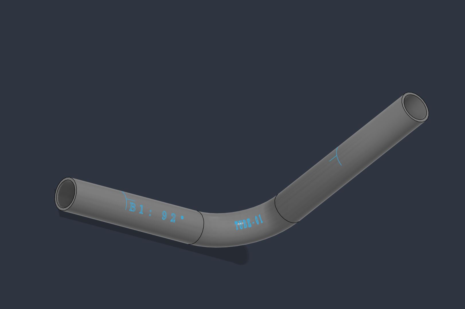 Bent Tube-01 with bend text and identification marks.